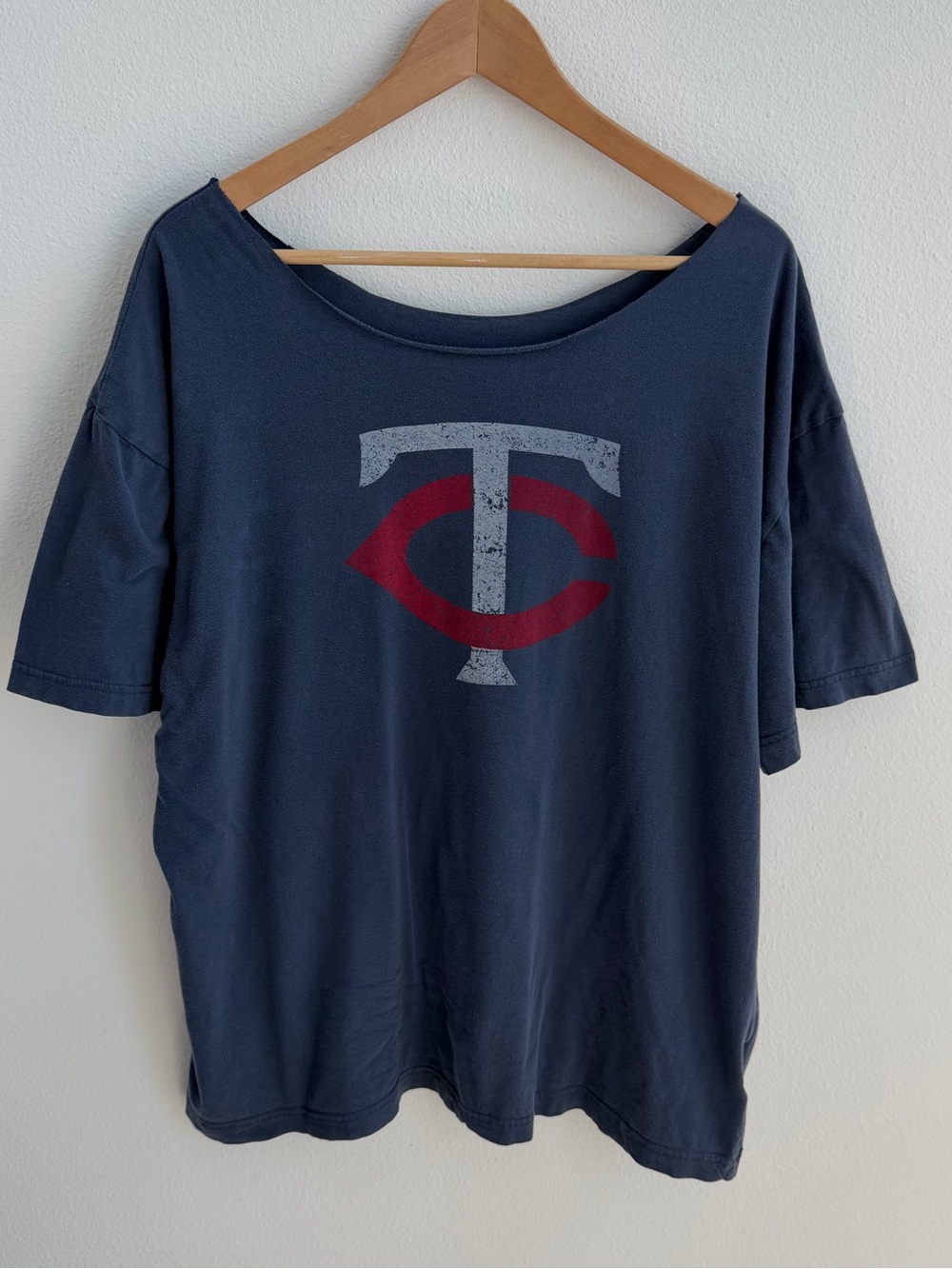 Minnesota Twins Distressed TC Off the Shoulder Tee